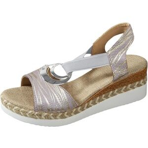 Espadrilles Platform Wedge Sandals Ankle Strap Open Toe Soft Wedge Sandals